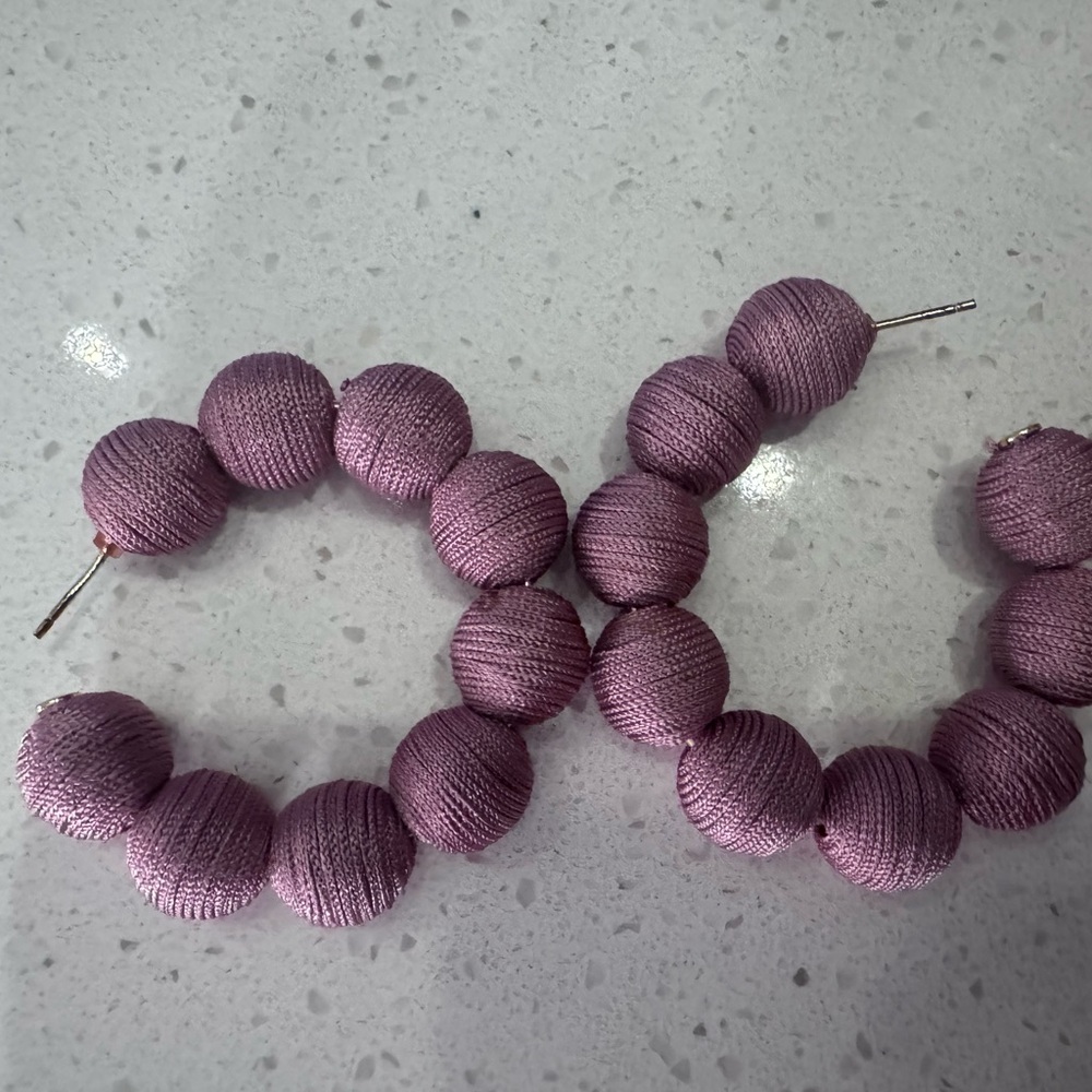 Anthropologie Pink hoop earrings